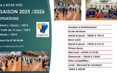 Reprise des entrainements le Lundi 1er Septembre 2025 au Complexe Schuman a Yutz